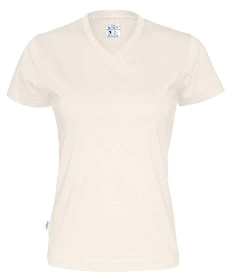 T-shirt V-hals i Fairtrade bomuld - Dame